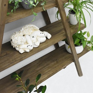 Luckywind Multifunction Rustic Vintage 4 Tier <strong>Shelf</strong> Folding Wooden Ladder Display <strong>Shelf</strong> - Product Image 4