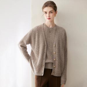 Maglione in Cashmere 100% per <span class=keywords><strong>Donna</strong></span>, Nuovo Cardigan Casual Autunno-Inverno, Ordini all'Ingrosso per Aziende - Product Image 3