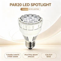 Ampoule LED PAR20, culot E26 E27, boîtier en aluminium, 2700K 6500K, couleur réglable, éclairage intérieur, CRI 90, économie d'énergie
