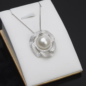 Support de pendentif en argent S925 pour collier de perles de grande taille 13-14 pour femmes, accessoire en cristal DIY, produit semi-fini de personnalité - 786 - Product Image 1