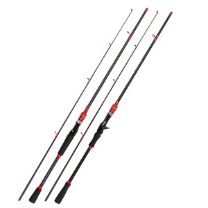 Lure Rod Carbon Fiber Medium Fast Action Spinning Casting Rod For River Sea Fishing With Sic Guides Red Gray Aluminum Parts - Product Image 5