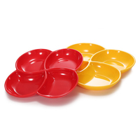 Assiette à dîner divisée colorée prato de petiscos en mélamine à 4 compartiments en vente en gros