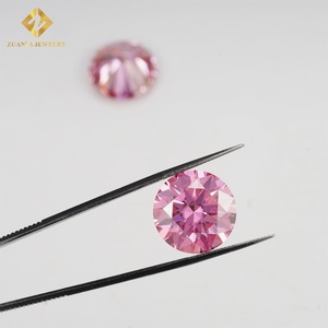 1 карат цена круглой блестящей огранки розового цвета Vvs1 лабораторный Муассанит незакрепленный камень пройти Алмазный тест - Product Image 3