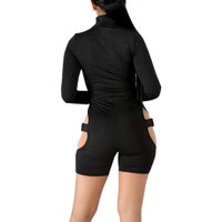 Combinaison moulante à manches longues avec boucle et col montant zippé Bestex pour femmes, tenue de club de motards