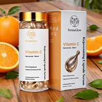 Sérum Visage Nuit en Capsules Anti-Âge et Raffermissant à la Vitamine C, Niacinamide et Rétinol pour Éclat et Renouvellement Cutané (Marque Blanche)