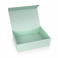 Boîte cadeau pliable de luxe personnalisée avec fermeture magnétique, boîte rigide en papier vert menthe pliable pour le rangement de cadeaux et l'emballage de mariage