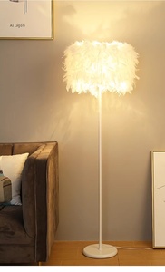 Modern Home Accent Advanced Sense Goose Hair Nightlight E27led Lámpara de pie con cuerpo de hierro para dormitorio Sala de estar Sofá Mesita de noche - Product Image 6