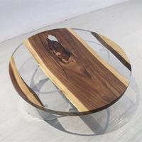 Plateau de table rond en époxy de bonne qualité, ensemble de meubles en résine de noyer d'Amérique du Sud pour cuisine, salle à manger et bar, salon