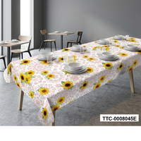 Nappe en plastique imperméable, résistante à l'huile et à la chaleur, écologique, facile à nettoyer, pour restaurant, maison, mariage, fête, motif tournesol