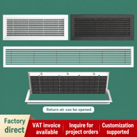 Grille linéaire à lamelles réglables en plastique ABS personnalisable pour prises d'air de ventilation CVC, vente directe usine, design moderne