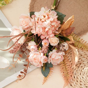 Bouquet de fleurs artificielles Evening Breeze Dream en mousse plastique et tissu, décoration de mariage, décoration murale, ameublement de maison CF02270 - Product Image 2