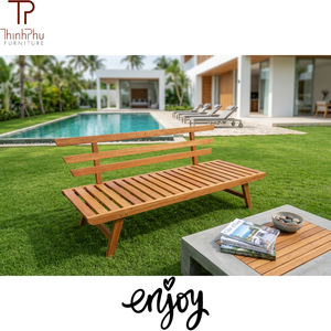 Contemporary Modern Acacia Wood Durable Garden Chair Powder Coated Aluminum Frame Outdoor Farmhouse Outdoor Garden Use Handmade - Product Image 4