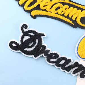 New Design <b>Applique</b> Alphabet Dream Chenille Patch Colorful Large 3D Tags Iron On <b>Letter</b> Custom Chenille Patch For Clothing - Product Image 4