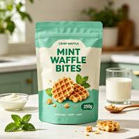 Sachet Doypack à fermeture éclair de qualité alimentaire pour biscuits gaufrettes, résistant à l'humidité et aux odeurs, emballage givré personnalisé, vente en gros directe usine