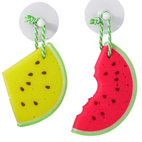 Éponge de bain de fruits populaire colorée en gros corps/visage douche pastèque en forme d'éponge de bain pour le corps