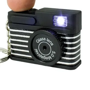 Groothandel Creative Camera Led Sleutelhangers Knipperende Sleutelhanger Simulatie Camera Sound Light Sleutelhangers