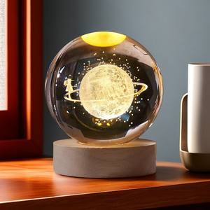 Boule de cristal du système solaire 3D avec base <span class=keywords><strong>en</strong></span> <span class=keywords><strong>bois</strong></span>, sphère de la planète de l'univers gravée - Product Image 2