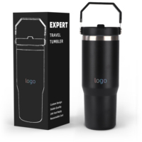 DAJI HYDRO 30oz américain Double paroi en acier inoxydable isolé tasse à café pour enfants poignée couvercle paille 12-24 heures gobelet