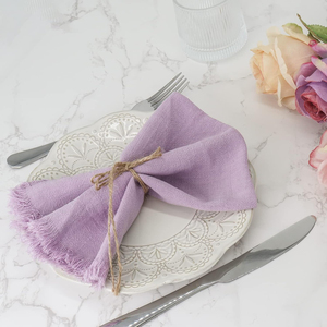 Serviettes en tissu de lin 100% en gros Simple motif brodé noir fait à la main jetable classique minimaliste pour les mariages à manger - Product Image 6