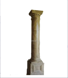 Colonne et piliers romains modernes en marbre jaune naturel creux pour jardin extérieur et dôme de villa - Product Image 2