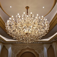 Lustre classique en cristal de bougie d'hôtel de luxe de salon de villa de style européen