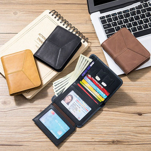 Tarjetero minimalista delgado de cuero genuino, billetera plegable para tarjeta SIM, múltiples ranuras para tarjetas, billetera de cuero para tarjetas, billetera delgada hecha a mano - Product Image 1