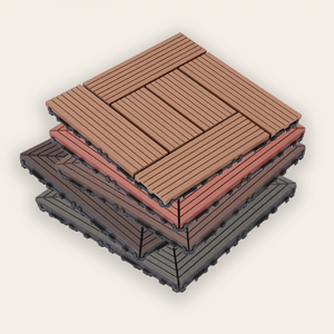 Dalles de terrasse en WPC emboîtables 300x300mm, revêtement de sol extérieur composite imperméable et résistant aux UV pour balcon et patio de jardin - Product Image 1