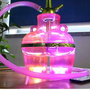 Nuevo personalizado iluminado LED Nargila Hooka agua Huka Set 2 manguera tubo Sexy culo Hookahs Nargile Sheesha Shisha Hookah - Product Image 6