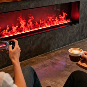 Chimeneas Eléctricas de Vapor de Agua 3D Empotradas con Llama Atomizada Realista, Control Remoto, <span class=keywords><strong>Chimenea</strong></span> de Vapor Eléctrica de Acero Inoxidable para el Hogar - Product Image 2