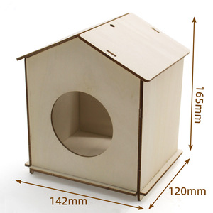 บ้านนกไม้ 142x120x165 มม. แบบจำลอง DIY เพื่อการศึกษาสำหรับเด็ก โครงการวิทยาศาสตร์ - Product Image 1