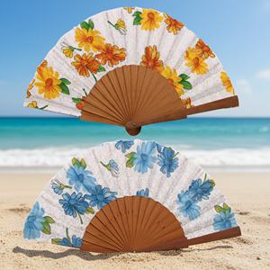 Abanico de Mano Plegable de Bambú y Madera con Impresión Personalizada de Alta Calidad, Abanico de Moda al por Mayor para Regalos Empresariales - Product Image 4