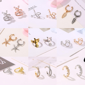 Venta al por mayor joyería de moda oro sin perforación cartílago de la oreja hueso en forma de C apilable brazalete envoltura pequeño Clip pendiente - Product Image 5