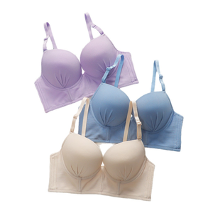 Sous-vêtements féminins sexy en nylon léger tricoté Bretelles réglables Armatures en acier Soutien élevé Respirant Imprimé uni - Product Image 2