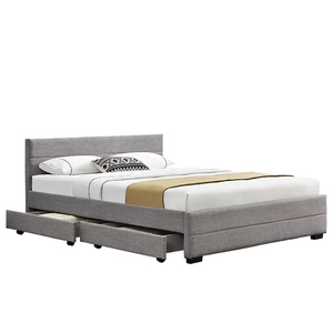 Colore personalizzato 4 cassetti portaoggetti testiera trapuntata struttura del <span class=keywords><strong>letto</strong></span> in legno imbottito in <span class=keywords><strong>tessuto</strong></span> morbido <span class=keywords><strong>per</strong></span> camera da <span class=keywords><strong>letto</strong></span> - Product Image 1