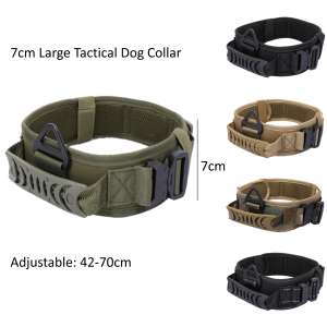 Collar de perro resistente de 7cm de ancho con mango de silicona Collar táctico grande para entrenamiento de perros Collar de perro de nailon ajustable - Product Image 2