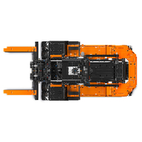 MOULD KING 17044 Blocs de construction de chariots élévateurs à fourche techniques RC, jouets d'ingénierie orange pour garçons