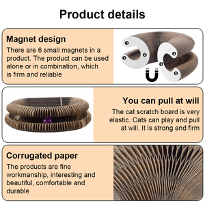 แผ่นข่วนเล็บแมวแบบพับได้ ทำจากกระดาษ แข็งแรง ทนทาน รีไซเคิลได้ พร้อมของเล่นแมว - Product Image 4
