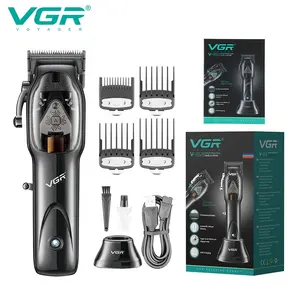 VGR V-653 New Magnetic Barber Salon Rechargeable Professional Cordless Hair Clipper For Men