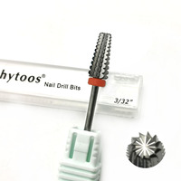 HYTOOS forets à ongles coniques avec coupe 5 en 1 fraise à ongles en carbure pour manucure ongles accessoires enlever l'outil de gel