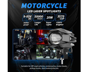 Faro de motocicleta LED faros antiniebla focos auxiliares 12V 24V para Honda Yamaha Suzuki <span class=keywords><strong>Hero</strong></span> <span class=keywords><strong>Italika</strong></span> Jawa BMW - Product Image 5