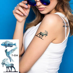 Tatouages temporaires autocollants personnalisables pour femmes, 105*60 mm, imperméables, colorés, avec divers motifs d'animaux marins, d'animaux océaniques - Product Image 5