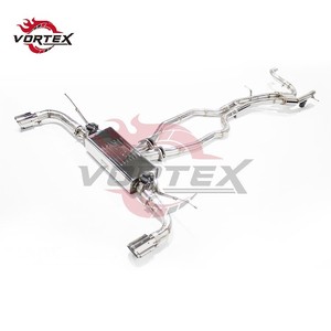 Échappement Catback VORTEX SUS304 Valvetronic pour AUDI Q7 3.0T/3.6 2005-2015 Quad Tips Direct Bolt-On - Product Image 2