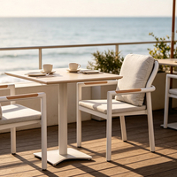 er moderne avec cadre en aluminium blanc pour restaurant et patio chaises sans accoudoirs pour l'extérieur en corde tissée rouge