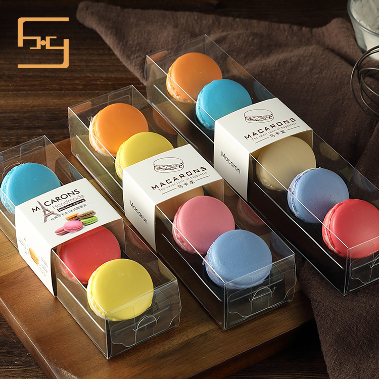Индивидуальная красочная упаковка для сладких десертов, коробка для тортов, коробка для конфет, коробка для макарона, упаковка с окошком из ПВХ