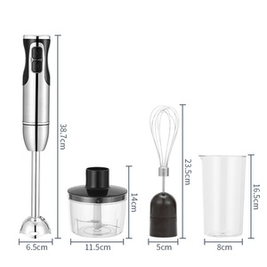 Batidora de mano de acero inoxidable con 2 cuchillas ajustables para procesamiento de alimentos en la cocina, licuadora y exprimidor. - Product Image 2