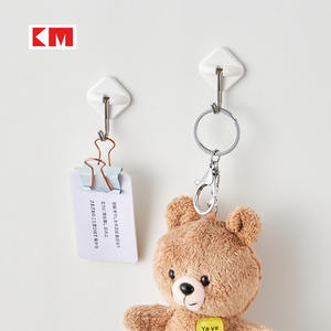 KM220 5 adet ABS + paslanmaz çelik asılı eşyaları ve tuşları için rombik şekilli kendinden yapışkanlı duvar kanca - Product Image 2