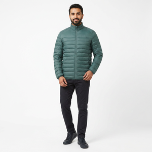 FINER THREADS Veste d'hiver matelassée pour homme avec logo personnalisable, fermeture éclair, tissu en toile respirant, séchage rapide, couleur unie, haute qualité - Product Image 1