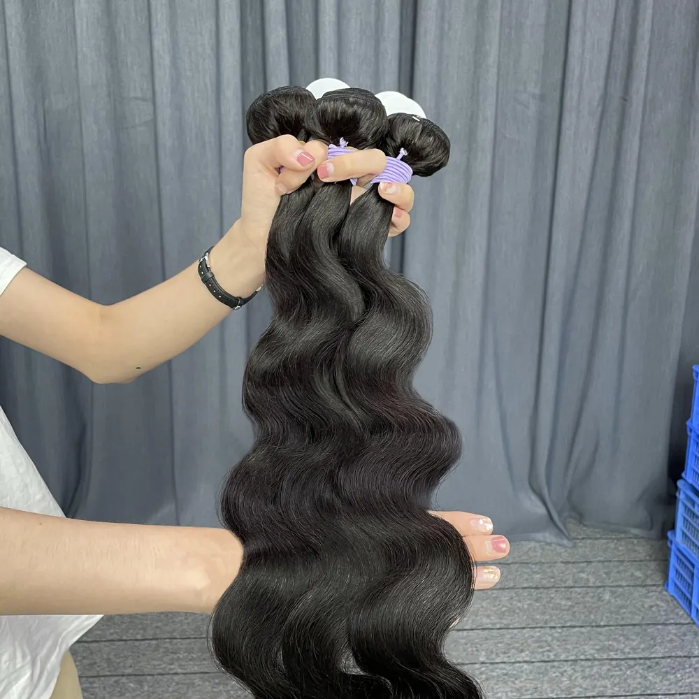 Rambut Virgin Kelas 100% 12a Rambut Mentah Rambut Manusia Malaysia, Bulu Mink Gelombang Malaysia Virgin, 100% Rambut Manusia Murah Malaysia