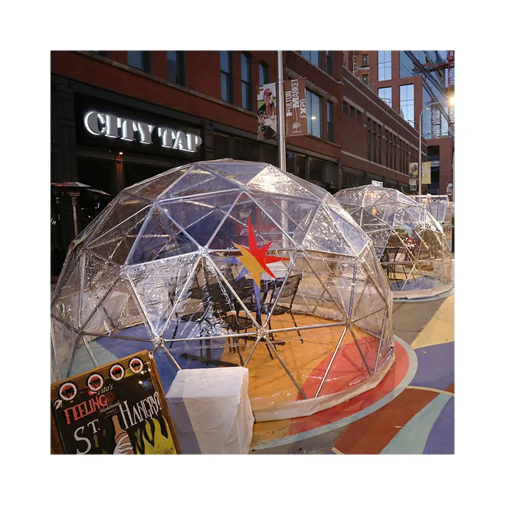 명확한 PVC 작은 지오데식 정원/카페/레스토랑 이글루 돔 하우스 텐트