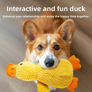 Juguete de Peluche Duradero con Sonido de Pato Amarillo para Perros, Compañero Interesante para Cachorros, Juguete Masticable Indestructible para Mascotas para Dormir - Product Image 4